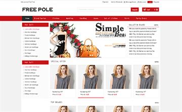 自贡黑羽网络网页制作案例-Free Pole外贸购物商城